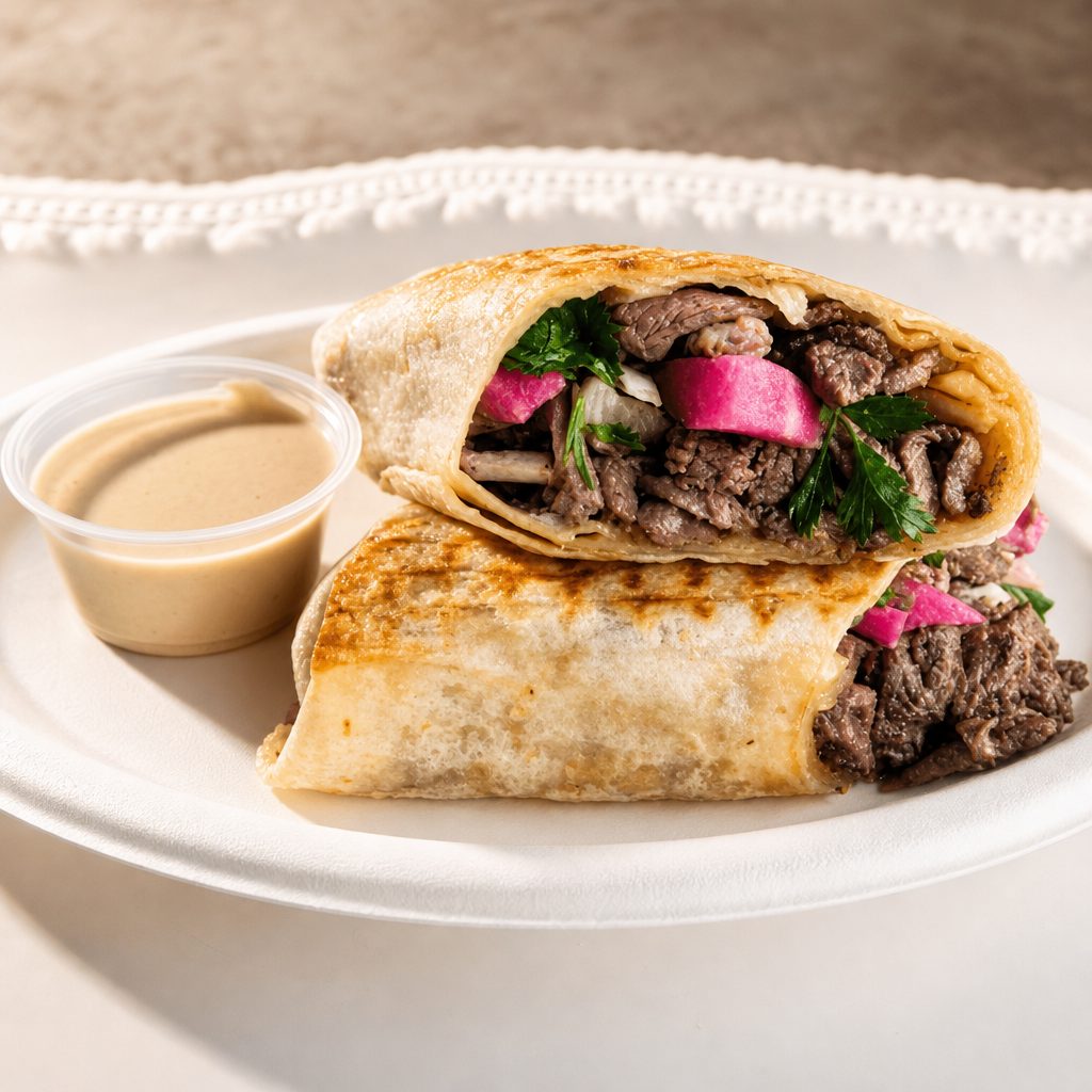 Beef Shawarma Wrap.
